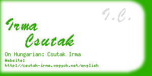 irma csutak business card